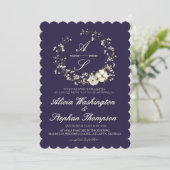 Modern Minimal Winter Floral Wedding Kaart (Staand voorkant)