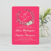 Modern Minimal Winter Floral Wedding Kaart (Staand voorkant)