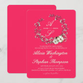 Modern Minimal Winter Floral Wedding Kaart (Voorkant / Achterkant)