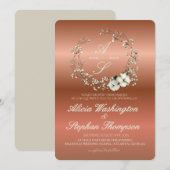 Modern Minimal Winter Floral Wedding Kaart (Voorkant / Achterkant)