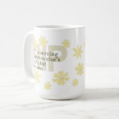 Modern Minimal Yellow Custom Floral Self Care  Koffiemok (Voorkant links)