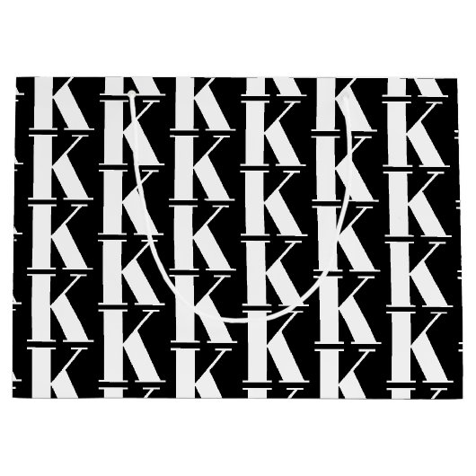 Modern Minimale Bedrijf Monogram Business Black Groot Cadeauzakje (Voorkant)