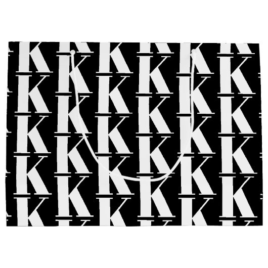 Modern Minimale Bedrijf Monogram Business Black Groot Cadeauzakje (Achterkant)
