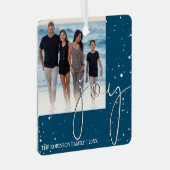 Modern Minimale Joy | Kerstfeestdag Metalen Ornament (Voorkant Rechts)