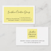 Modern Minimale Lemon Geel Visitekaartje (Voorkant / Achterkant)