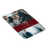 Modern Minimale Manuscript 3 Foto Merry Kerstred Magneet (Rechterzijde)