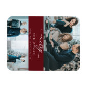 Modern Minimale Manuscript 3 Foto Merry Kerstred Magneet (Horizontaal)