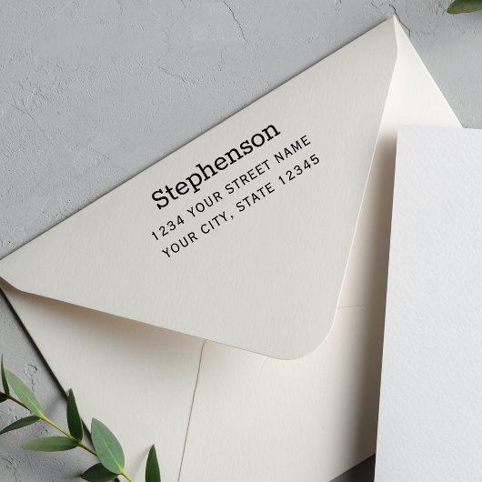 Modern Minimale Naam Aangepast retouradres Zelfinktende Stempel
