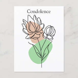 Modern   Minimale rouwkaart   Bloem Briefkaart