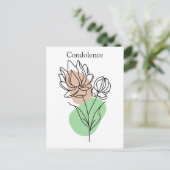 Modern | Minimale rouwkaart | Bloem Briefkaart (Staand voorkant)