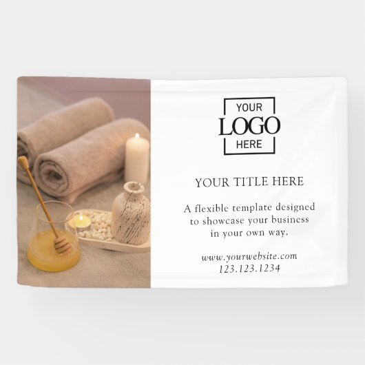 Modern Minimalis Business Logo Photo Professional Spandoek (Horizontaal)