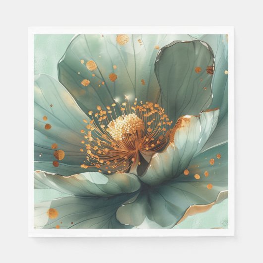 Modern Minimalis Emerald and White Wedding Napkins Servet (Voorkant)