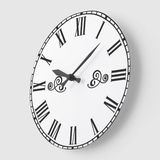 Modern Minimalism Black Roman Numbers  Grote Klok (Hoek)