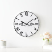 Modern Minimalism Black Roman Numbers  Grote Klok (Huis)