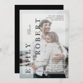 Modern minimalisme bruiloft uitnodiging wit (Voorkant / Achterkant)