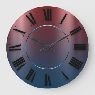 Modern minimalisme Burgundy Maroon Roman Numbers Grote Klok
