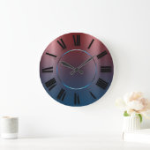 Modern minimalisme Burgundy Maroon Roman Numbers Grote Klok (Huis)