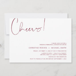 Modern minimalisme Burgundy Script repesal Dinner Kaart