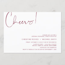 Modern minimalisme Burgundy Script repesal Dinner