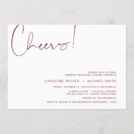 Modern minimalisme Burgundy Script repesal Dinner Kaart