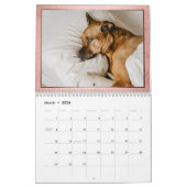 Modern minimalisme | Coral Custom 12 Photo Overlay Kalender (Mar 2026)