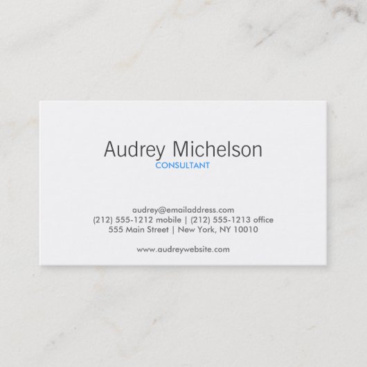 MODERN MINIMALISME GRIJS/BLAUW Visitekaartje (Voorkant)