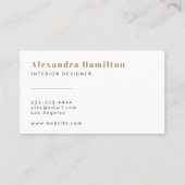 Modern minimalisme: Houtskool & Taupe Visitekaartje (Voorkant)