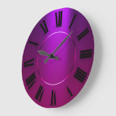 Modern Minimalisme Roze Violet Romeinse cijfers Grote Klok (Hoek)