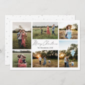 Modern Minimalisme Vrolijk kerstfeest 6 Foto Feestdagenkaart (Voorkant / Achterkant)