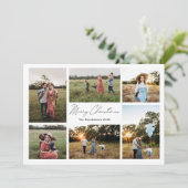 Modern Minimalisme Vrolijk kerstfeest 6 Foto Feestdagenkaart (Staand voorkant)