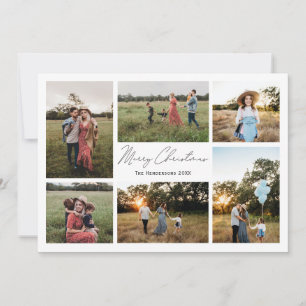 Modern Minimalisme Vrolijk kerstfeest 6 Foto Feestdagenkaart