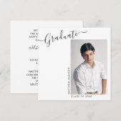 Modern minimalist 1 Afstuderen op fotovierkant Aankondiging (Voorkant / Achterkant)