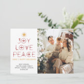 Modern Minimalist 1 foto Vakantie Kerst Kaart (Staand voorkant)