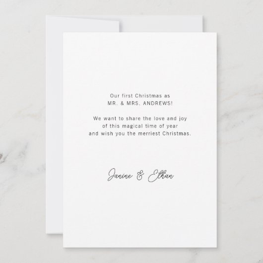 Modern Minimalist 1 Photo Married & Bright Dankes Bedankkaart (Achterkant)