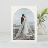 Modern Minimalist 1 Photo Thank You Dankeskarte Bedankkaart (Staand voorkant)