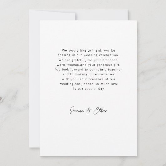 Modern Minimalist 1 Photo Thank You Dankeskarte Bedankkaart (Achterkant)