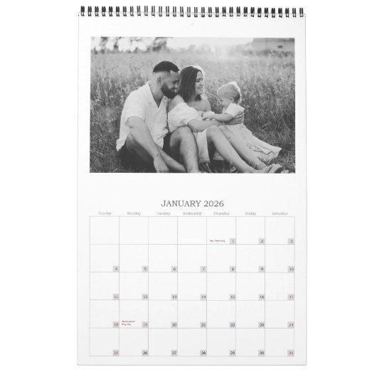 Modern Minimalist 2026 Photo Calendar Kalender (Jan 2026)