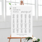Modern minimalist 20 tables seating plan poster