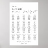 Modern minimalist 20 tables seating plan poster (Voorkant)