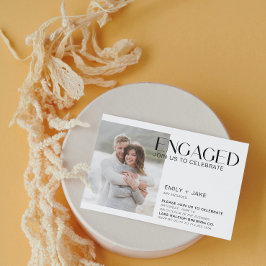 Modern Minimalist 2 foto zwart-wit Verloving Kaart