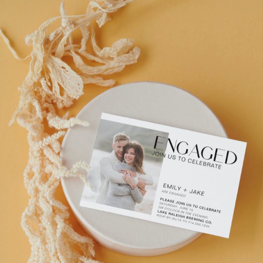 Modern Minimalist 2 foto zwart-wit Verloving Kaart