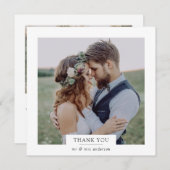 Modern minimalist 2 Photo Square Wedding Bedankkaart (Voorkant / Achterkant)