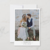 Modern minimalist 2 Photo Wedding Bedankkaart (Voorkant)