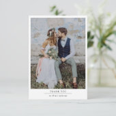 Modern minimalist 2 Photo Wedding Bedankkaart (Staand voorkant)