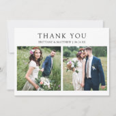 Modern Minimalist 2 Photo Wedding Bedankkaart (Voorkant)