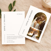 Modern minimalist 2 Photo Wedding Bedankkaart