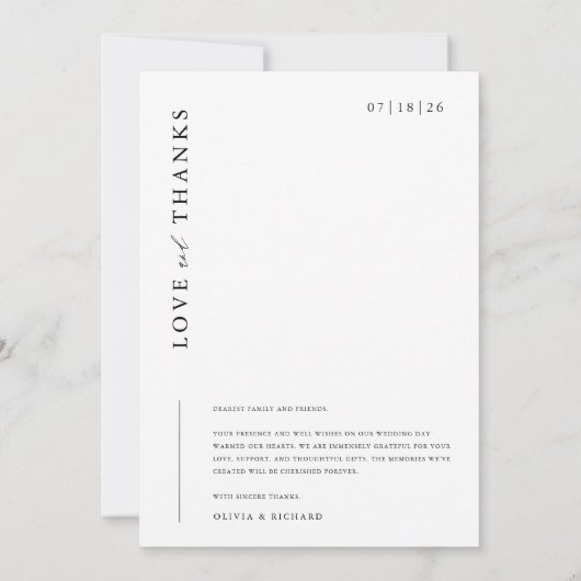 Modern minimalist 2 Photo Wedding Bedankkaart (Achterkant)