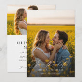 Modern minimalist 2 Photo Wedding Save The Date (Voorkant / Achterkant)