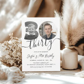 Modern Minimalist 30th Birthday Photo  Kaart