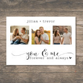 Modern Minimalist 3 Photo Script Collage Wedding Save The Date